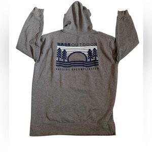 BASS OUTDOOR Pullover Hoodie Sweatshirt | Gray | Size L